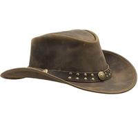 Sidewinder Cappello da Cowboy Durevole Jungle Grain Leather Unisex Adulto per Uomo Modellabile Outback Stile Occidentale Tesa Larga