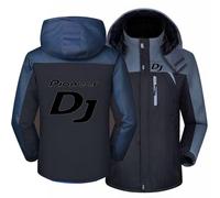 SIDHU Giacca Invernale Uomo con Zip Intera per Pioneer DJ PRO DJ Giacca da Sci con Cappuccio Staccabile Giacca da Neve in Pile Giacca A Vento Cappotto da Esterno per Escursionismo Camminata,Black-L