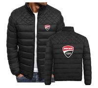 SIDHU Giacche da Uomo per Duca-Ti Cappotto Invernale Leggero e Isolante in Cotone Ripiegabile con Zip Intera Capispalla Corto Imbottito Caldo per i Viaggi da Corsa,Black-M