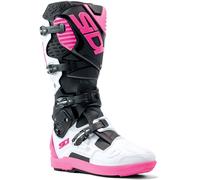 Sidi Crossfire 3 SRS Stivali Motocross, nero-bianco-rosa, taglia 42 per maschi