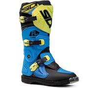 Sidi Flame Bambini Motocross Stivali, nero-blu-giallo, taglia 38