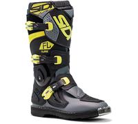 Sidi Flame Bambini Motocross Stivali, nero-grigio-giallo, taglia 38