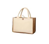 SIDIFU 1pcs Laminazione Sacchetto di Tela Vuota Pittura FAI DA TE Trasporta a Mano Faux Burlap Bag Tinta unita Grande Capacità Signore Handheld Shopping Bag, Hengzhong, Taglia unica