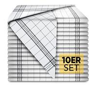 SIDORENKO Loco Bird strofinacci cucina cotone 50x70 cm grigio a righe - Set di asciugamani da cucina di alta qualità in 10 pezzi - Asciugapiatti Premium - stracci cucina in cotone per asciugare