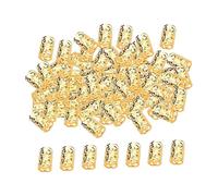 siduytin 100 pezzi di perline per dreadlocks con motivo cavo per decorazioni per barba, trecce, donne e uomini, D'oro, 10x15mm