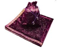 siduytin Blocco di carte dei tarocchi divinatori con 12 costellazioni, tessuto di velluto, tovaglia per altare, consulenti psicologici, maghi, tovaglia quadrata dei tarocchi, blocco carte divinatorie