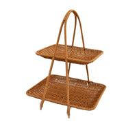 siduytin Cestello portaoggetti per servire cibo, marrone, per bottiglie di spezie, porta snack di frutta, tre strati, Due strati