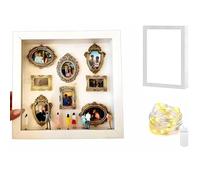 siduytin Esponi ricordi unici con il kit creativo fai da te Mini scatola con silhouette da museo con eleganti cornici dorate Kit creativo per l'esposizione dei ricordi con mini, bianco