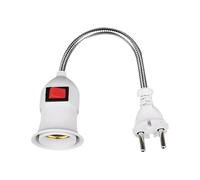 siduytin Semplice portalampada E27 flessibile con collo rotabile a 360 gradi, sicura ed efficiente energeticamente, comoda interruttore on/off, installazione semplice plug-and-play, ABS oro, 28 cm