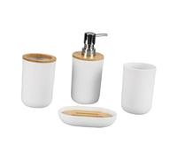 siduytin Set completo di accessori per il bagno con portaspazzolino, dispenser di sapone e portasapone, eleganti accessori per lo spazio, moderno mobiletto per il bagno, decorazione da appoggio