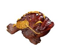 siduytin Set da tè con rana della ricchezza e cambio di colore, accessorio per la buona fortuna, statua cinese della rana ricchezza e fortuna secondo il Feng Shui, Rosso