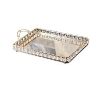 siduytin Vassoio con specchio squisito, vassoio per trucco, versatile, può essere utilizzato in bagno o come pezzo da portata, porta profumo, decorazione per il bagno, 45x26x7cm