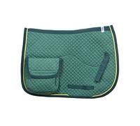 Sie - Sottosella Inglese per Cavallo, Foderati in Pile, Multiuso, con Tasche (Verde)