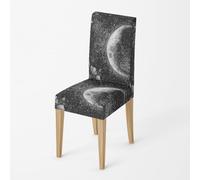 Siebe Coprisedie 8 Pezzi Paesaggio Nero Elasticizzati Coprisedili In Jacquard, Universale per Soggiorno, Cucina, Casa Décor, Hotel, Festa, Ristorante, Banche