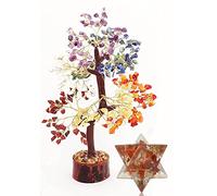 Sieben Chakra Albero Feng Shui Bonsai Astro Vastu Numero Albero portafortuna Cristallo Ricchezza Stella Markaba 20 mm, 300 perline di cristallo