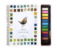 Siebkorb Cartella di lavoro ad acquerello, 12 colori con quaderni per acquerelli, set con materiali per principianti, colori ad acquerello, set con pennelli, cartella di lavoro per bambini e adulti