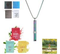 Siebkorb Collana per respirazione ansia con resistenza, alito aromatizzato, filtro, olio essenziale naturale, collana per alleviare lo stress e l'ansia, per adulti, Middle, Cristallo, Ametista