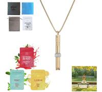 Siebkorb Collana per respirazione ansia con resistenza, alito aromatizzato, filtro, olio essenziale naturale, collana per alleviare lo stress e l'ansia, per adulti, Middle, Cristallo, Ametista