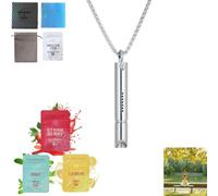 Siebkorb Collana per respirazione ansia con resistenza, alito aromatizzato, filtro, olio essenziale naturale, collana per alleviare lo stress e l'ansia, per adulti