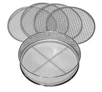 Siebmeister 5000, 5in1 setaccio da giardino dotato con 5 maglie intercambiabili Ø 3,5,8,10,12 mm fine, per terra, sassi, compost, sabbia, pietrisco e semenza, Ø di 30 cm, metallo, indossidabile