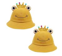 SIEBOLD 2 Pezzi Cappello di Rana con Corona, Cappello Pescatore di Rana Uomo Donna,Cappelli Divertenti,Adatto per Adulti E Bambini Sport Viaggi All'Aperto per Feste di Regali Forniture per Feste
