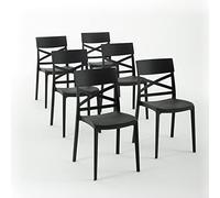 SIEDITI FUORI E DENTRO Sedie Martina in resina con fibra di vetro (6, Antracite)