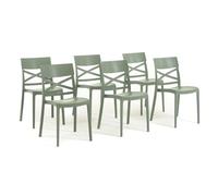 SIEDITI FUORI E DENTRO Sedie Martina in resina con fibra di vetro impilabili per l'interno/esterno (6, Verde Salvia)