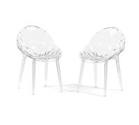 SIEDITI FUORI E DENTRO Sedie sala da pranzo in policarbonato trasparente, sedie trasparenti di design e moderne per cucina - Diamante (2 Sedie, Trasparente)