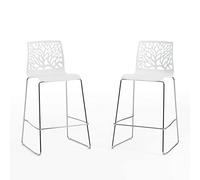 SIEDITI FUORI E DENTRO Sgabelli Flora XL (2, Bianco)