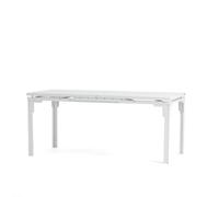 SIEDITI FUORI E DENTRO Tavolo da esterno/giardino allungabile 180/240x90 cm con gambe in acciaio e top in polietilene effetto legno, fino a 10 persone Thomas XL (Bianco)