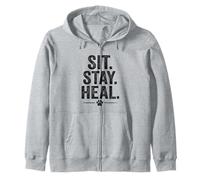 Siediti, resta, guarisci, stile vintage di Pet Therapy. Felpa con Cappuccio