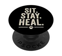 Siediti, resta, guarisci, stile vintage di Pet Therapy. PopSockets PopGrip Adesivo