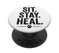Siediti, resta, guarisci, stile vintage di Pet Therapy. PopSockets PopGrip Adesivo