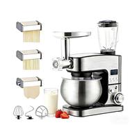 SIEEOUR 5 Litri Multifunzionale Planetaria, Testa Inclinabile Acciaio Inossidabile Elettrico Miscelatore Alimenti, Apparecchio Cucina Con Gancio Per Impasto, Frusta, Frustatore,Per Pane, Torta