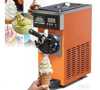 SIEEOUR Macchina Del Gelato, Macchina Per Gelato Soft Per Casa, Con Pulizia Automatica, Resa 4-5 Kg/H, Pannello Lcd, Ed Erogazione Costante,Per Famiglie, Ristoranti,Dessert Semplice(Orange)