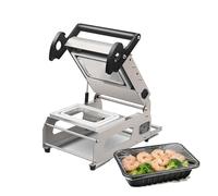 SIEEOUR Macchina Imballatrice Alimentare A Pressione Manuale, Sigillatrice Termica Per Vaschette Alimentari, Sigillatrice Commerciale In Acciaio Inossidabile, Per Ristoranti, Takeaway, Carne