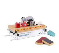 SIEEOUR Macchina Per Bordare Compatta E Portatile, Per Legno E Panelli Di Particelle, Doppia Incollatura Per Bordi Diritti E Curvi, Velocità Regolabile 0-6 M/Min, Per La Lavorazione Del Legno