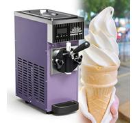 SIEEOUR Macchina Per Gelato Soft Da Bancone, Macchina Per Gelato Monogusto, Con Display Led, Resa 4-5 Kg/H E Ingombro Ridotto, Ideale Per Spazi Limitati In Caffetterie, Pasticcerie(Purple)