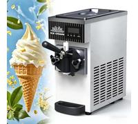 SIEEOUR Macchina Per Gelato Soft Da Bancone, Macchina Per Gelato Monogusto, Con Display Led, Resa 4-5 Kg/H E Ingombro Ridotto, Ideale Per Spazi Limitati In Caffetterie, Pasticcerie(Cream)