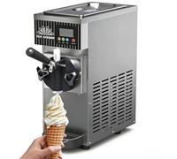 SIEEOUR Macchina Per Gelato Soft, Macchina Per Fare Il Gelato Con Pulizia Automatica, Serbatoio 2.5l & Cilindro 1l, Resa 4-5 L/H, Per Supermercati & Snack Bar, Bar & Caffetterie, Ristoranti(Gray)