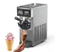 SIEEOUR Macchina Per Soft Serve 450w, Macchina Per Gelato Soft Da Tavolo Con Resa 4-5 Kg/H, Pannello Lcd Pulizia Automatica, Controlli Semplici, Per Chef Domestici, Catering Per Feste(Gray)