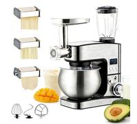 SIEEOUR Mixer Elettrico Per Alimenti Pesante, 5.2 Qt Planetaria, Testa Inclinabile Con Display Digitale E Paraspruzzi,Include Gancio Impastatore, Frusta, Accessorio Per Montare, Per Commerciale