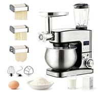 SIEEOUR Mixer Multifunzionale, Mixer Elettrico Per Alimenti, 5.2 Qt Planetaria Con Display Digitale,Include Gancio Impastatore, Frusta, Set Di Accessori Per Montare, Per Pane, Torta