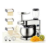 SIEEOUR Planetaria Da 5.2 Qt, 600 W Mixer Elettrico Per Alimenti Pesante, Testa Inclinabile Con Display Digitale, Acciaio Inossidabile,Frusta A Filo Per La Pasticceria, Casa, Commerciale