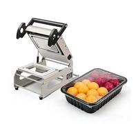 SIEEOUR Sigillatrice Commerciale A Pressione Manuale Per Vassoidi, Acciaio Inossidabile, Macchina Per Sigillatura A Caldo Per Contenitori Alimentari, Pellicola 180mm, Ideale Per Ristoranti