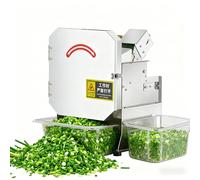 SIEEOUR Tritacipollotti Elettrico Professionale, 200w Tagliaverdure Automatico, Grado Commerciale, Ingresso 70mm E Controllo Spessore 1.3-35mm, Per Cipolle, Coriandolo, Porri, etc