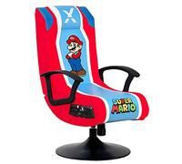 X Rocker Gioco con Licenza Ufficiale Nintendo Super, Sedia Pieghevole con piedistallo con Audio 2.1 Integrato-Mario-Rosso/Blu poltrone, Faux Leather
