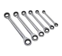Sealey Doppia Estremità Cricchetto Anello Chiave Set 6pc Metrico S0636