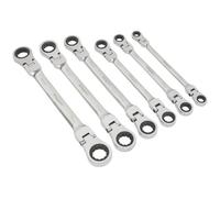 Siegen S0806 Testina Flessibile a Bocca Doppia Cricchetto Anello Chiave Set 6pc
