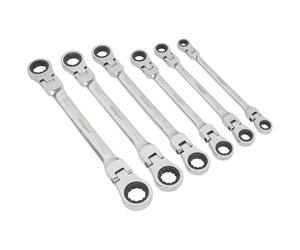 Siegen S0806 Testina Flessibile a Bocca Doppia Cricchetto Anello Chiave Set 6pc